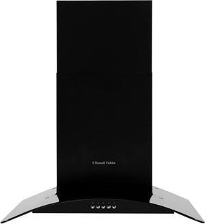 Russell Hobbs RHGCH901B-M 90cm Wide Chimney Cooker Hood LED Light Black Glass