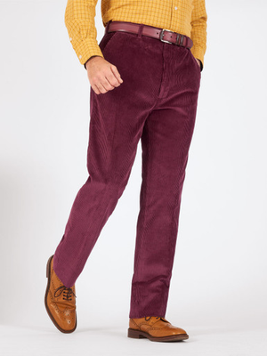 Peter Christian - Burgundy Flat Front Corduroy Trousers