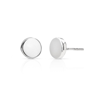 Signature Silver Plain Flat Round Stud Earrings