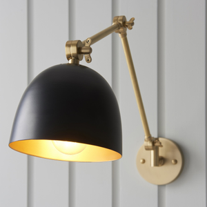 93142 Lehal 1 Light Wall Light Brass Black