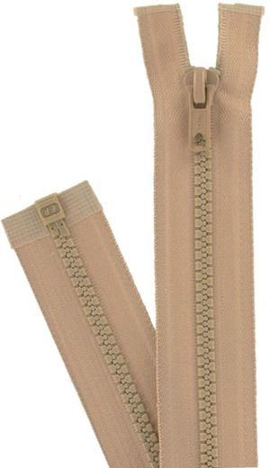 Fermeture éclair séparable synthétique - Beige antilope