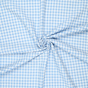 Tissu Seersucker à carreaux - Bleu