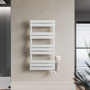 ELEGANT White Electric Towel Rail with Digital Thermostat 1000 x 500mm
