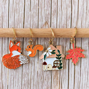 Lot de 4 anneaux marqueurs de maille - Automne
