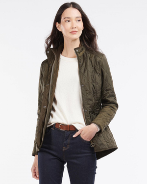 Barbour Cavalry Womens Polarquilt Jacket - Dark Olive