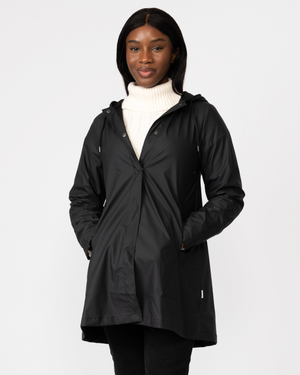 Rains A-line Womens Jacket - 01 Black
