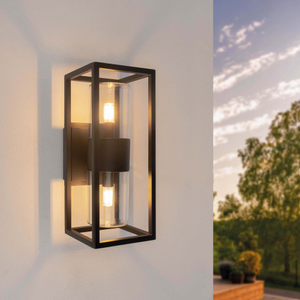 LED Outdoor Wall Light - Up Down Light - Waterproof - Black - Glass - Lantern - Modern / Industrial