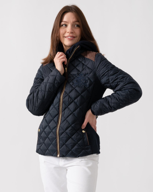 Joules Braemar Luxe Womens Quilted Jacket - Navy