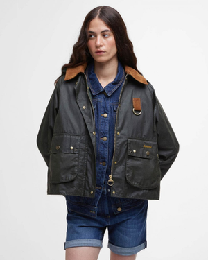 Barbour Erma Womens Wax Jacket - Archive Olive/Ancient Tartan