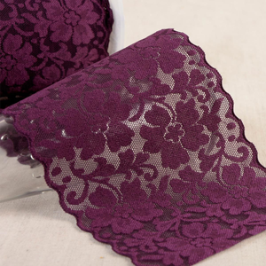 DES-Dentelle élastique fleurs - Violet
