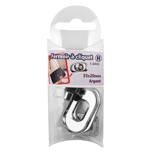 Fermoir tourniquet ovale 35 x 20 mm - Argent