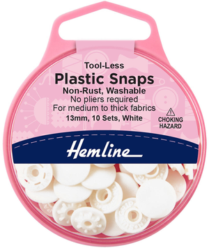 Boutons pression sans pince 13 mm - Blanc