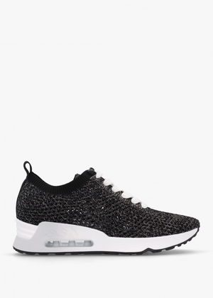 Laika Knitted Lurex Black Silver Trainers