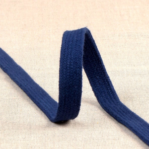 Cordon tressé plat pour sweat - Bleu marine