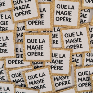 Lot de 5 étiquettes tissées - Que la magie opère