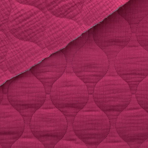 Tissu double gaze matelassé wave - Pourpre