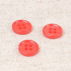 Bouton coquillage 4 trous 11 mm - Rouge
