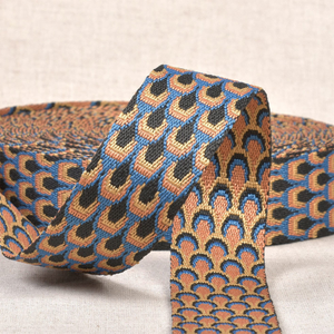 Sangle motif paon - Bleu jeans