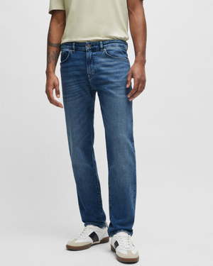 BOSS Orange Maine Mens Regular Fit Jeans in Comfort-Stretch Denim - Medium Blue 427