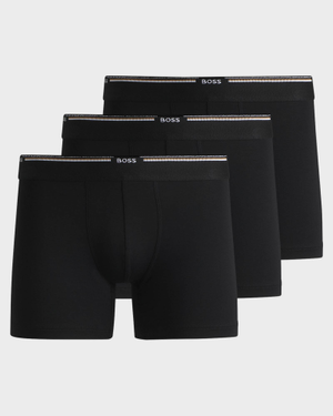 BOSS Orange 3-Pack Mens Bamboo Boxer Briefs - Black 001