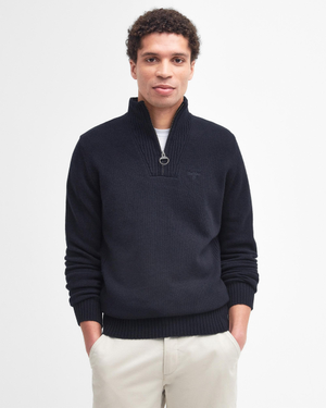 Barbour Essential Lambswool Mens Half-Zip Jumper - Navy