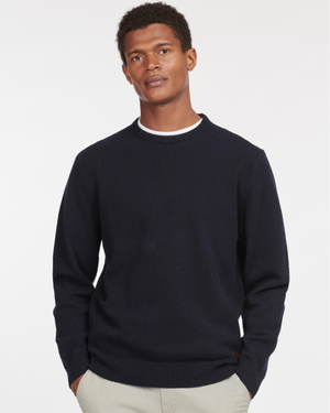 Barbour Essential Patch Mens Crew-Neck Jumper - Navy
