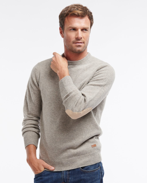Barbour Essential Patch Mens Crew-Neck Jumper - Stone