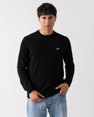 Lacoste Mens Organic Cotton Crew Neck Sweater - Black 031