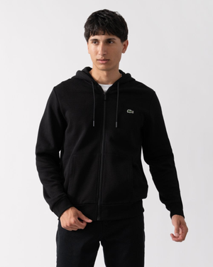 Lacoste Mens Fleece Full-Zip Hoodie - Black 031