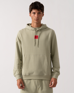 HUGO Daratschi214 Label Logo Mens Hoodie - Open Green 391