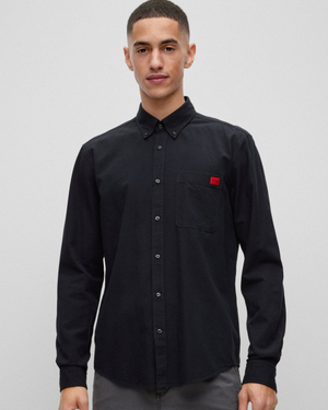HUGO Evito Slim Fit Mens Long Sleeved Shirt - Black 004