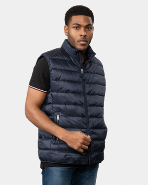 GANT Mens Light Down Gilet - 433 Evening Blue
