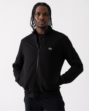 Lacoste Regular Fit Brushed Fleece Mens Zippered Sweatshirt - Black 031