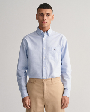 GANT Mens Regular Fit Long Sleeve Oxford Shirt - 455 Light Blue