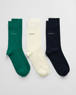 GANT Mens Soft Cotton Socks 3-Pack - 322 Deep Green