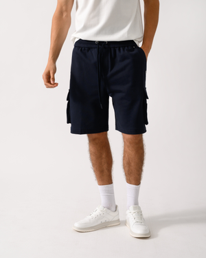 Moose Knuckles Hartsfield Mens Cargo Shorts - Navy 833