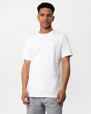 BOSS Orange Tales Mens Cotton-Jersey T-shirt With Logo Patch NOS - White 100