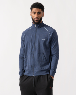 BOSS Orange Mix & Match Full Zip Loungewear Jacket - Open Blue 460