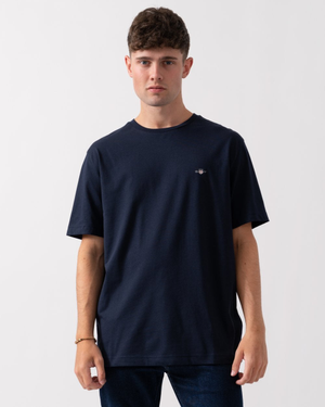 GANT Mens Printed Archive Shield T-Shirt - 433 Evening Blue