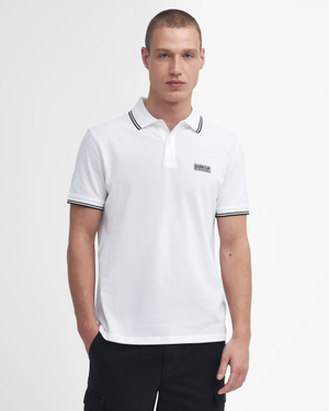 Barbour International Evan Mens Tipped Polo Shirt - White