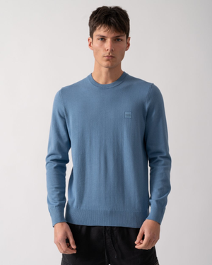 BOSS Orange Kanovano Mens Crew Neck Jumper - Open Blue 462