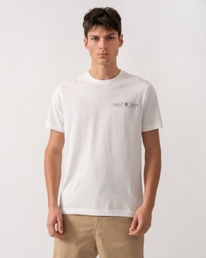 GANT Mens Short Sleeve Printed Graphic T-Shirt - 113 Eggshell