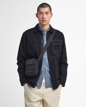 Barbour International Knockhill Unisex Essential Crossbody Bag - Black