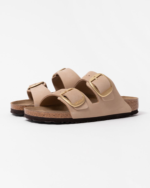 Birkenstock Arizona Big Buckle Womens Nubuck Leather Sandals - Sandcastle