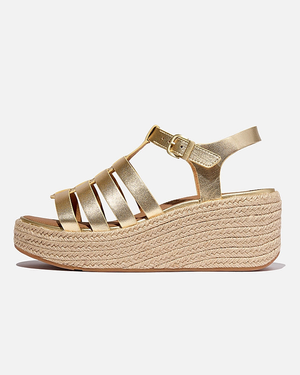 FitFlop PlatFForms Womens Espadrille Wedge Fisherman Sandals - Platino 675