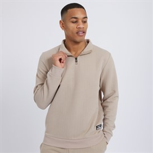 Brave Soul Mens Lowen Sweatshirt Light Sand