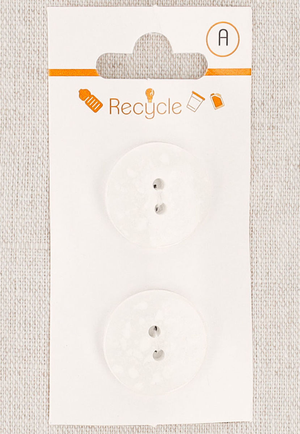 Carte de 2 boutons blancs 20 mm 2 trous - Terrazzo