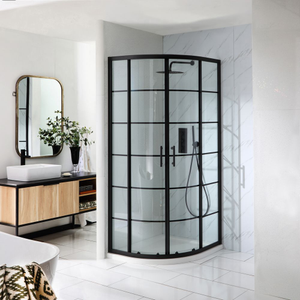 Milano Barq - Black Quadrant Shower Enclosure with Tray - 700mm