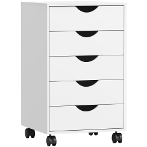 HOMCOM Five-Drawer Filing Cabinet - White