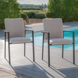 Maze - Outdoor Fabric Pair of Ibiza Dining Chairs - Oatmeal